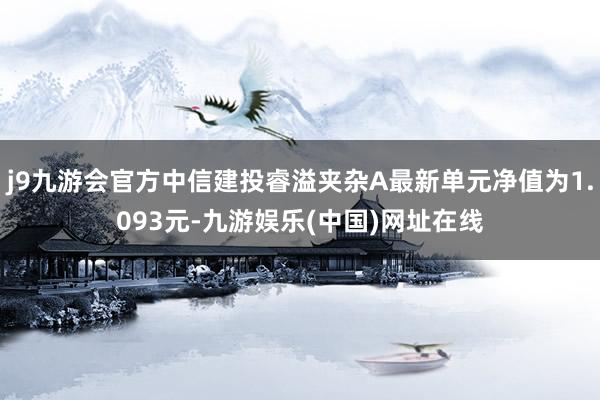 j9九游会官方中信建投睿溢夹杂A最新单元净值为1.093元-九游娱乐(中国)网址在线