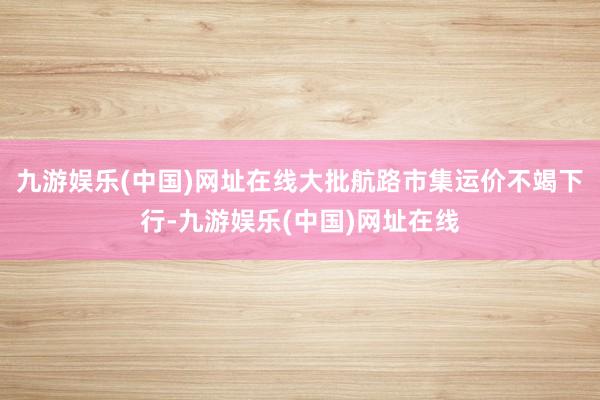 九游娱乐(中国)网址在线大批航路市集运价不竭下行-九游娱乐(中国)网址在线